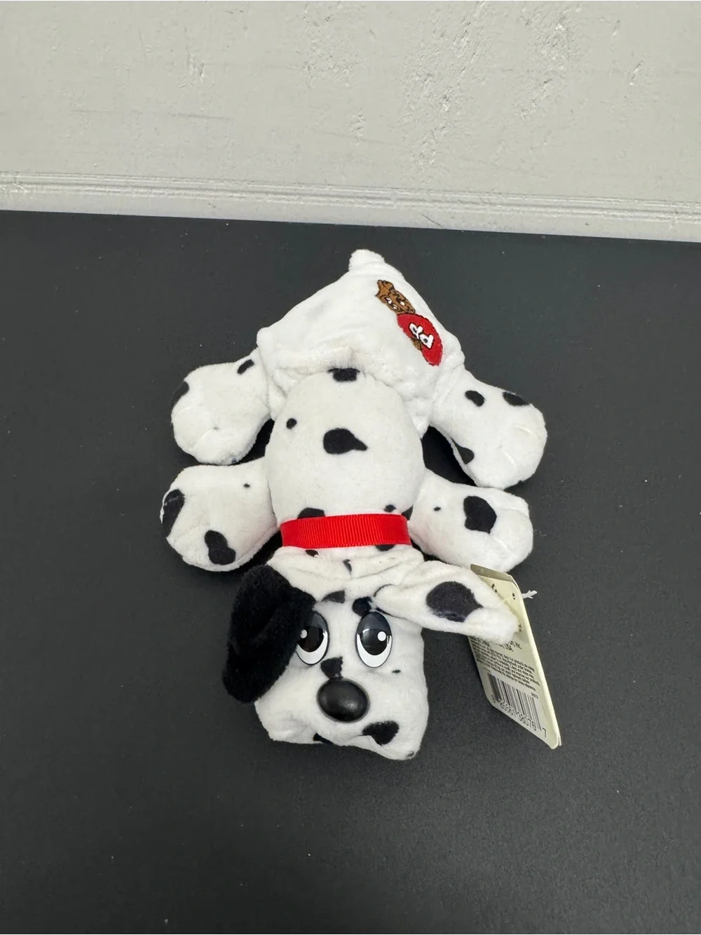 Dalmatian Spot Plush Dog Toy with Red Collar